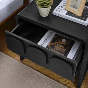 Modway Furniture Toscana 2-Drawer Nightstand - Mid-Century Modern Design with Smooth Finish for Stylish Storage Solutions Black MOD-7161-BLK