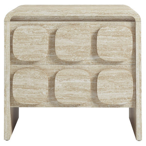 Modway Furniture Toscana 2-Drawer Nightstand - Mid-Century Modern Design with Smooth Finish for Stylish Storage Solutions Travertine MOD-7161-TRA