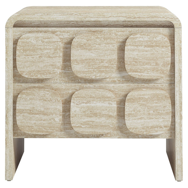 Modway Furniture Toscana 2-Drawer Nightstand - Mid-Century Modern Design with Smooth Finish for Stylish Storage Solutions Travertine MOD-7161-TRA