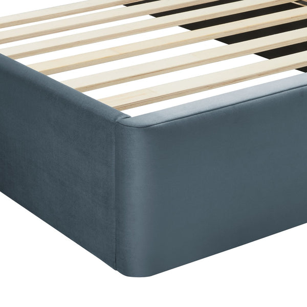 Modway Furniture Solana Arched Performance Velvet Twin Platform Bed - Modern Design for Stylish Bedroom Comfort Cadet Blue MOD-7165-CAB