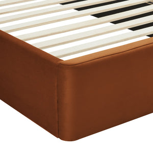 Modway Furniture Solana Arched Performance Velvet Twin Platform Bed - Modern Design for Stylish Bedroom Comfort Rust MOD-7165-RUS