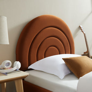 Modway Furniture Solana Arched Performance Velvet Twin Platform Bed - Modern Design for Stylish Bedroom Comfort Rust MOD-7165-RUS