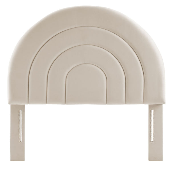 Modway Furniture Solana Arched Performance Velvet Twin Headboard – Modern Upholstered Design for Cozy Bedrooms Almond MOD-7169-ALM