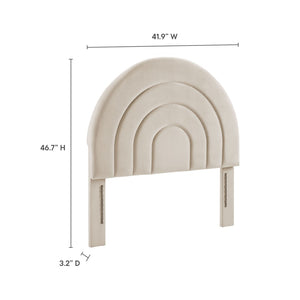 Modway Furniture Solana Arched Performance Velvet Twin Headboard – Modern Upholstered Design for Cozy Bedrooms Almond MOD-7169-ALM