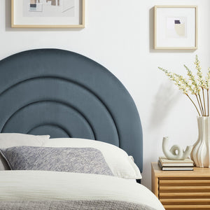 Modway Furniture Solana Arched Performance Velvet Twin Headboard – Modern Upholstered Design for Cozy Bedrooms Cadet Blue MOD-7169-CAB