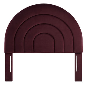 Modway Furniture Solana Arched Performance Velvet Twin Headboard – Modern Upholstered Design for Cozy Bedrooms Mulberry MOD-7169-MUL