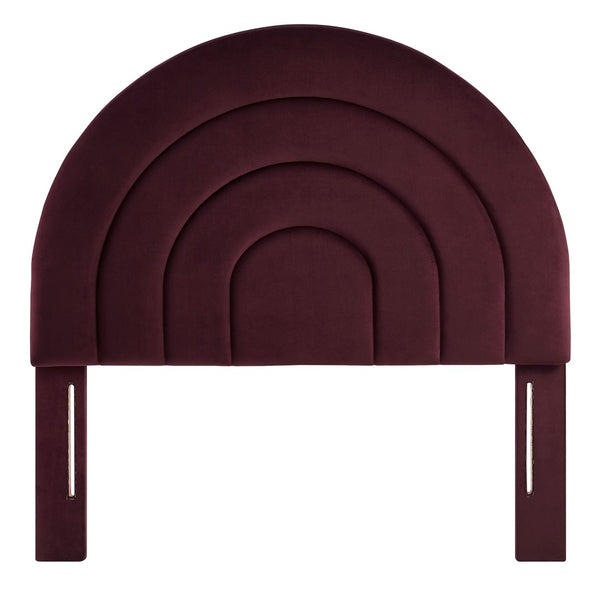 Modway Furniture Solana Arched Performance Velvet Twin Headboard – Modern Upholstered Design for Cozy Bedrooms Mulberry MOD-7169-MUL