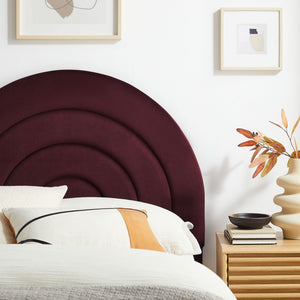 Modway Furniture Solana Arched Performance Velvet Twin Headboard – Modern Upholstered Design for Cozy Bedrooms Mulberry MOD-7169-MUL