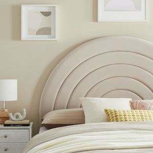 Modway Furniture Solana Arched Performance Velvet Full Headboard - Luxurious Design for Modern Bedrooms & Comfort Almond MOD-7170-ALM