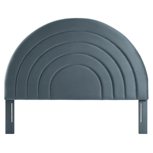 Modway Furniture Solana Arched Performance Velvet Full Headboard - Luxurious Design for Modern Bedrooms & Comfort Cadet Blue MOD-7170-CAB