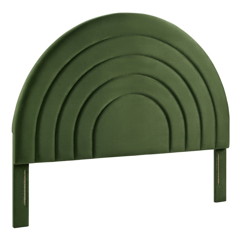 Modway Furniture Solana Arched Performance Velvet Full Headboard - Luxurious Design for Modern Bedrooms & Comfort Moss Green MOD-7170-MOG