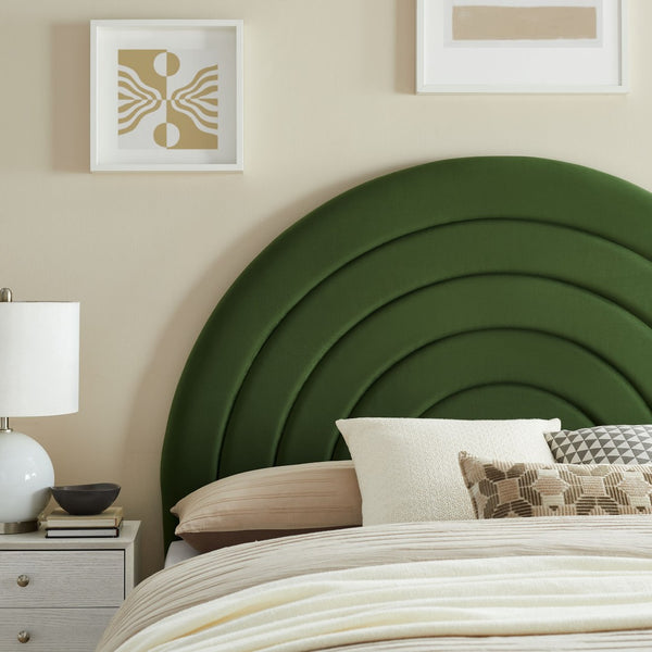 Modway Furniture Solana Arched Performance Velvet Full Headboard - Luxurious Design for Modern Bedrooms & Comfort Moss Green MOD-7170-MOG