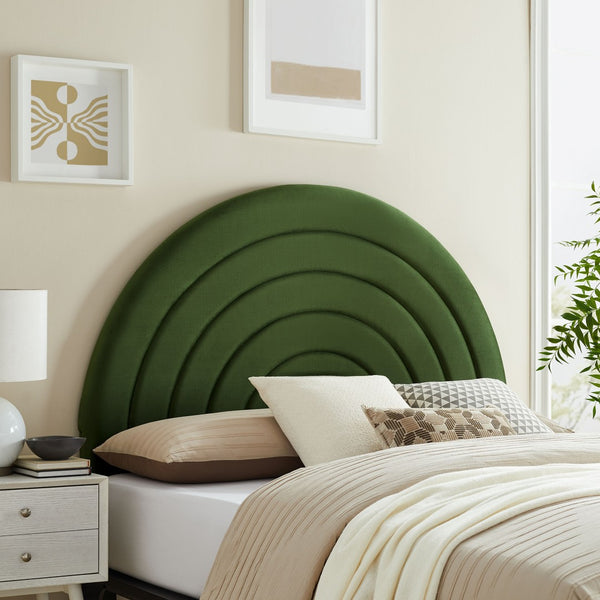Modway Furniture Solana Arched Performance Velvet Full Headboard - Luxurious Design for Modern Bedrooms & Comfort Moss Green MOD-7170-MOG