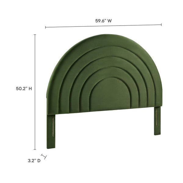 Modway Furniture Solana Arched Performance Velvet Full Headboard - Luxurious Design for Modern Bedrooms & Comfort Moss Green MOD-7170-MOG