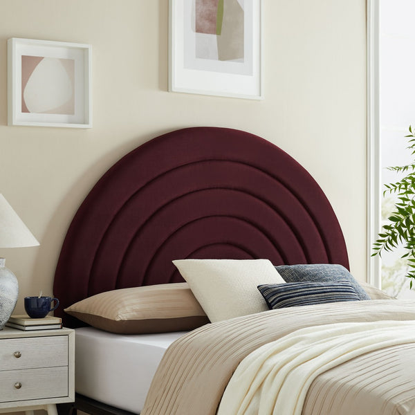 Modway Furniture Solana Arched Performance Velvet Full Headboard - Luxurious Design for Modern Bedrooms & Comfort Mulberry MOD-7170-MUL