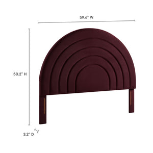 Modway Furniture Solana Arched Performance Velvet Full Headboard - Luxurious Design for Modern Bedrooms & Comfort Mulberry MOD-7170-MUL