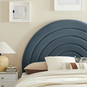 Modway Furniture Solana Arched Performance Velvet Queen Headboard - Luxurious Comfort for Modern Bedroom Elegance Cadet Blue MOD-7171-CAB