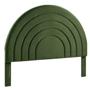 Modway Furniture Solana Arched Performance Velvet Queen Headboard - Luxurious Comfort for Modern Bedroom Elegance Moss Green MOD-7171-MOG