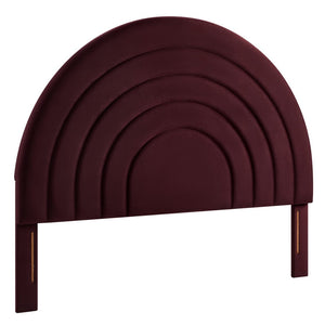 Modway Furniture Solana Arched Performance Velvet Queen Headboard - Luxurious Comfort for Modern Bedroom Elegance Mulberry MOD-7171-MUL