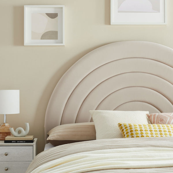Modway Furniture Solana Arched Performance Velvet King Headboard - Modern Design with Luxurious Comfort & Style Almond MOD-7172-ALM