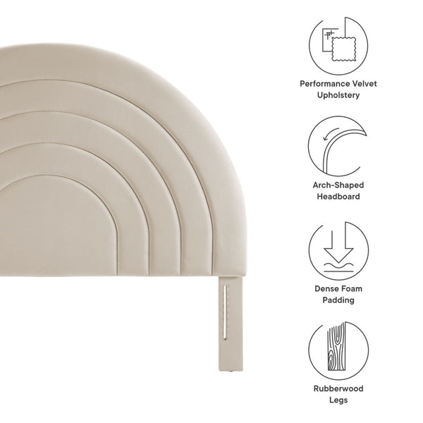 Modway Furniture Solana Arched Performance Velvet King Headboard - Modern Design with Luxurious Comfort & Style Almond MOD-7172-ALM