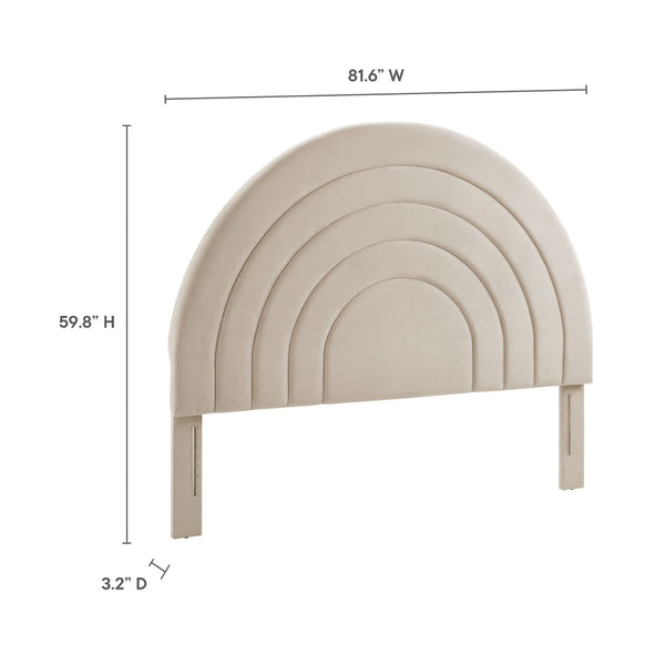 Modway Furniture Solana Arched Performance Velvet King Headboard - Modern Design with Luxurious Comfort & Style Almond MOD-7172-ALM