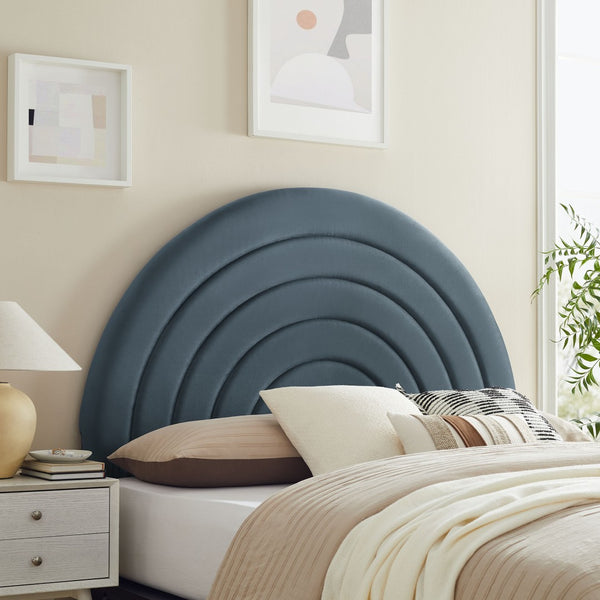Modway Furniture Solana Arched Performance Velvet King Headboard - Modern Design with Luxurious Comfort & Style Cadet Blue MOD-7172-CAB