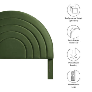 Modway Furniture Solana Arched Performance Velvet King Headboard - Modern Design with Luxurious Comfort & Style Moss Green MOD-7172-MOG