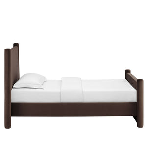 Modway Furniture Rael Twin Platform Bed – Elegant Performance Velvet Frame with Plush Comfort & Sturdy Support System Chocolate Brown MOD-7173-CHB