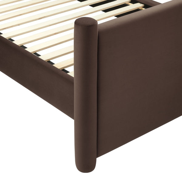 Modway Furniture Rael Twin Platform Bed – Elegant Performance Velvet Frame with Plush Comfort & Sturdy Support System Chocolate Brown MOD-7173-CHB