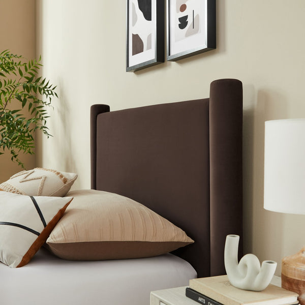 Modway Furniture Rael Twin Platform Bed – Elegant Performance Velvet Frame with Plush Comfort & Sturdy Support System Chocolate Brown MOD-7173-CHB