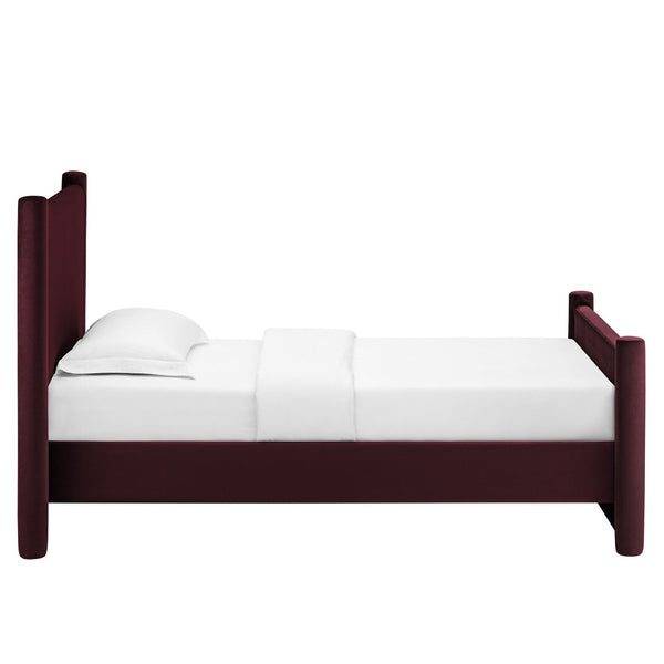 Modway Furniture Rael Twin Platform Bed – Elegant Performance Velvet Frame with Plush Comfort & Sturdy Support System Mulberry MOD-7173-MUL