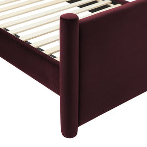 Modway Furniture Rael Twin Platform Bed – Elegant Performance Velvet Frame with Plush Comfort & Sturdy Support System Mulberry MOD-7173-MUL