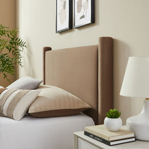 Modway Furniture Rael Twin Platform Bed – Elegant Performance Velvet Frame with Plush Comfort & Sturdy Support System Taupe MOD-7173-TAU