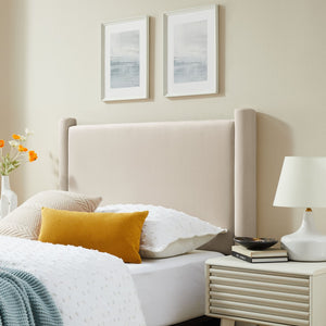 Modway Furniture Rael Performance Velvet Twin Headboard - Modern Luxury for Cozy Bedrooms, Easy Assembly & Style Upgrade Alabaster MOD-7177-ALA