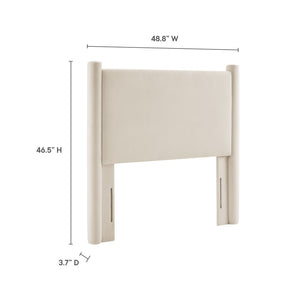Modway Furniture Rael Performance Velvet Twin Headboard - Modern Luxury for Cozy Bedrooms, Easy Assembly & Style Upgrade Alabaster MOD-7177-ALA