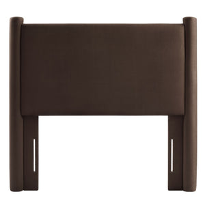 Modway Furniture Rael Performance Velvet Twin Headboard - Modern Luxury for Cozy Bedrooms, Easy Assembly & Style Upgrade Chocolate Brown MOD-7177-CHB