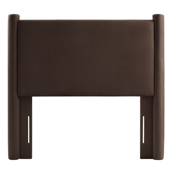 Modway Furniture Rael Performance Velvet Twin Headboard - Modern Luxury for Cozy Bedrooms, Easy Assembly & Style Upgrade Chocolate Brown MOD-7177-CHB