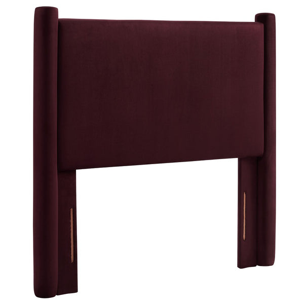 Modway Furniture Rael Performance Velvet Twin Headboard - Modern Luxury for Cozy Bedrooms, Easy Assembly & Style Upgrade Mulberry MOD-7177-MUL