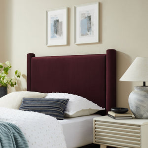 Modway Furniture Rael Performance Velvet Twin Headboard - Modern Luxury for Cozy Bedrooms, Easy Assembly & Style Upgrade Mulberry MOD-7177-MUL