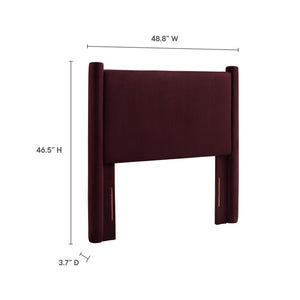 Modway Furniture Rael Performance Velvet Twin Headboard - Modern Luxury for Cozy Bedrooms, Easy Assembly & Style Upgrade Mulberry MOD-7177-MUL
