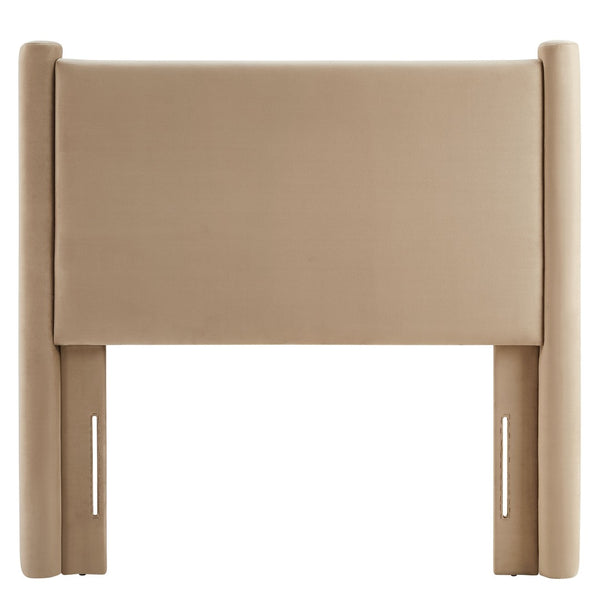 Modway Furniture Rael Performance Velvet Twin Headboard - Modern Luxury for Cozy Bedrooms, Easy Assembly & Style Upgrade Taupe MOD-7177-TAU