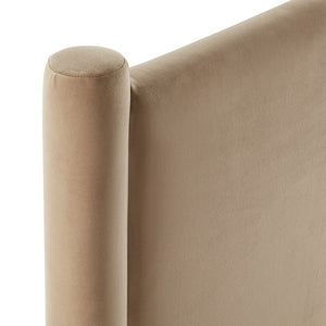 Modway Furniture Rael Performance Velvet Twin Headboard - Modern Luxury for Cozy Bedrooms, Easy Assembly & Style Upgrade Taupe MOD-7177-TAU