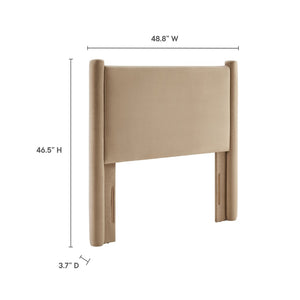 Modway Furniture Rael Performance Velvet Twin Headboard - Modern Luxury for Cozy Bedrooms, Easy Assembly & Style Upgrade Taupe MOD-7177-TAU
