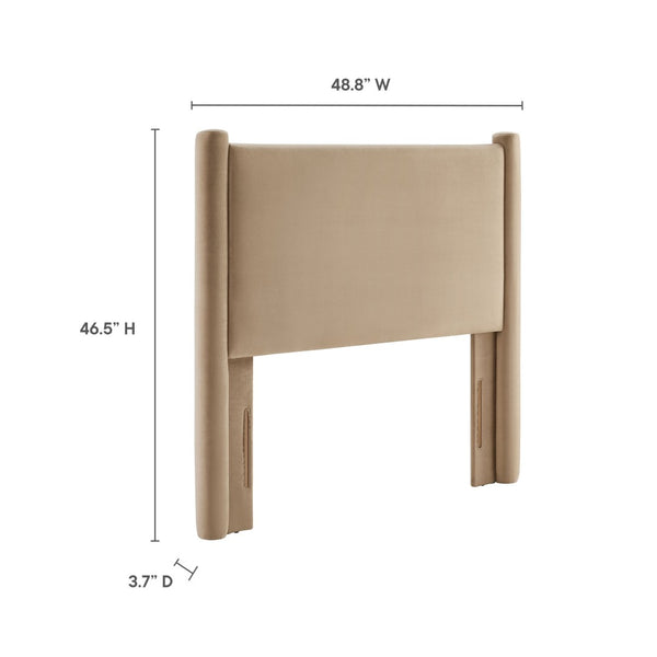 Modway Furniture Rael Performance Velvet Twin Headboard - Modern Luxury for Cozy Bedrooms, Easy Assembly & Style Upgrade Taupe MOD-7177-TAU