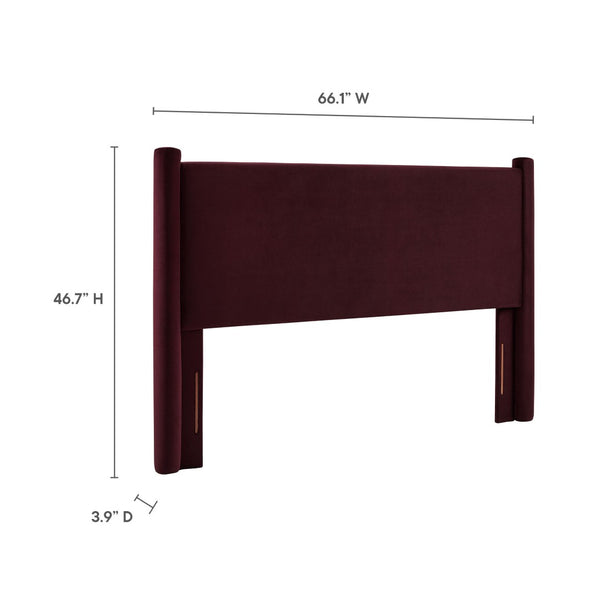 Modway Furniture Rael Performance Velvet Full Headboard - Elevate Your Bedroom with Modern Comfort and Style Mulberry MOD-7178-MUL