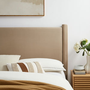 Modway Furniture Rael Performance Velvet Full Headboard - Elevate Your Bedroom with Modern Comfort and Style Taupe MOD-7178-TAU