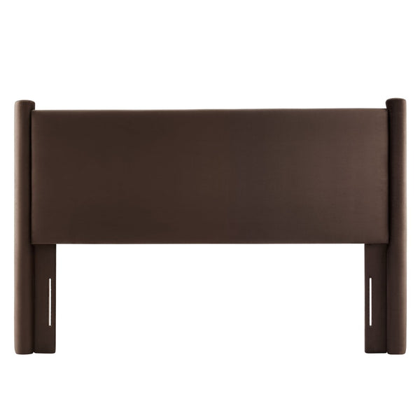 Modway Furniture Rael Performance Velvet Queen Headboard - Luxurious Modern Design for Elegant Bedroom Retreat Chocolate Brown MOD-7179-CHB