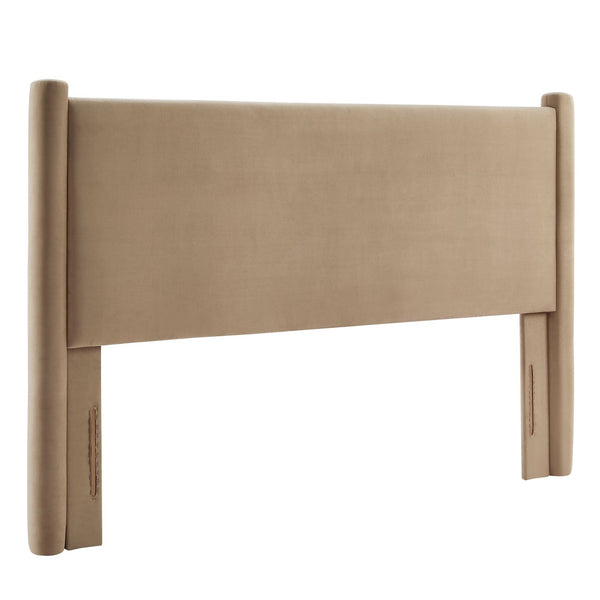 Modway Furniture Rael Performance Velvet Queen Headboard - Luxurious Modern Design for Elegant Bedroom Retreat Taupe MOD-7179-TAU