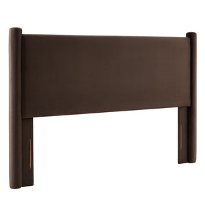 Modway Furniture Rael Performance Velvet King Headboard - Luxurious Comfort with Modern Elegance for Any Bedroom Decor Chocolate Brown MOD-7180-CHB